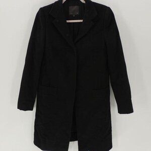 Fendi Men's Black Solid Wool Cashmere Blend Italy Tailored Coat Size 42 COA
